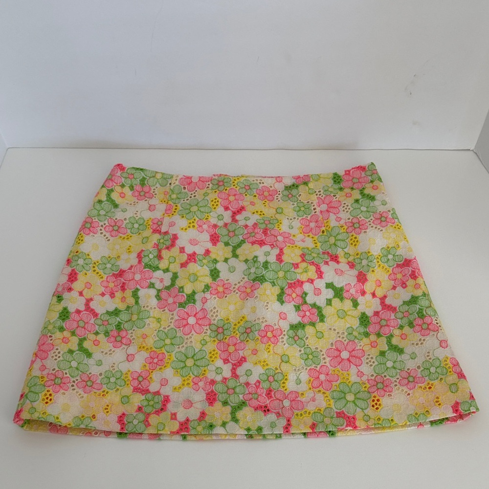 Lilly Pulitzer Floral Mini Skirt - Pink, Green, Yellow